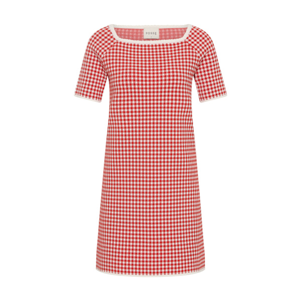 Posse Micah Dress in Red Gingham | Midi Dresses | Luxury Shoes 