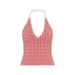 Posse Micah Halter Top in Red Gingham | Sleeveless | Luxury Shoes 