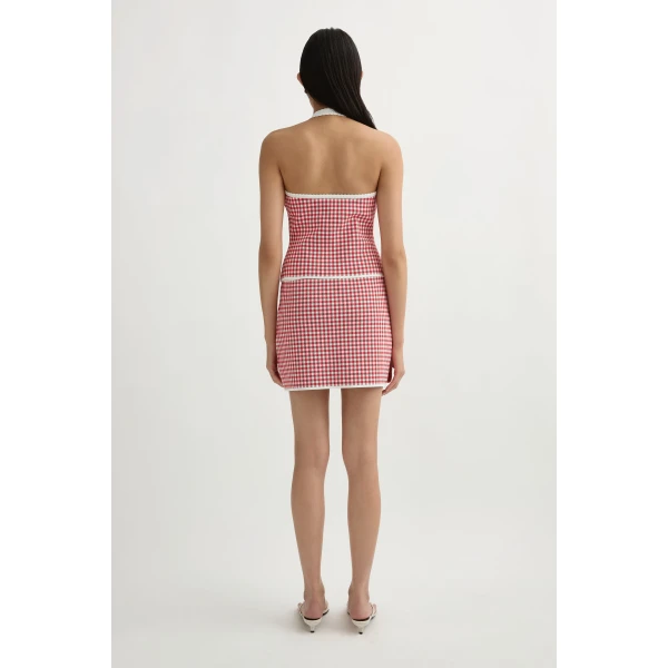 Posse Micah Halter Top in Red Gingham | Sleeveless | Luxury Shoes , view 5