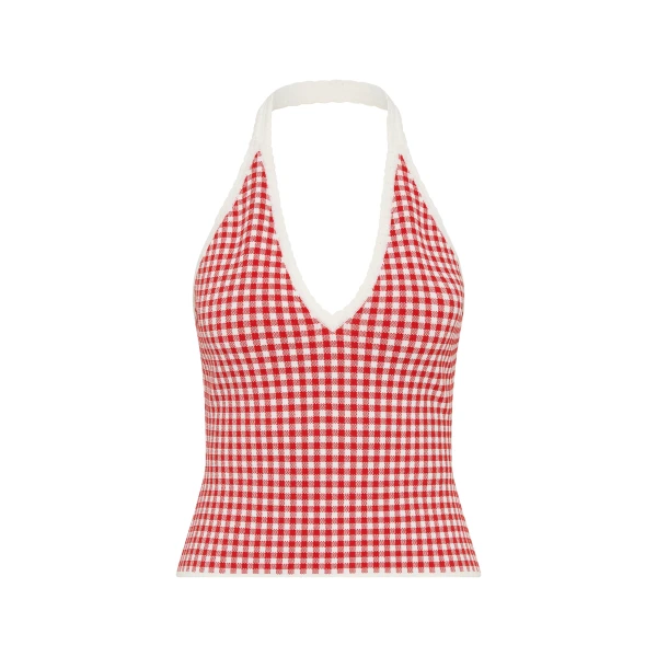Micah Halter Top in Red Gingham