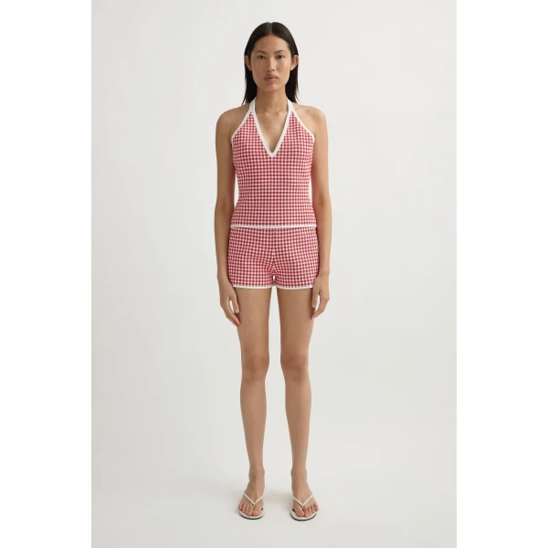 Posse Micah Short in Red Gingham | Shorts | Luxury Shoes , view 2