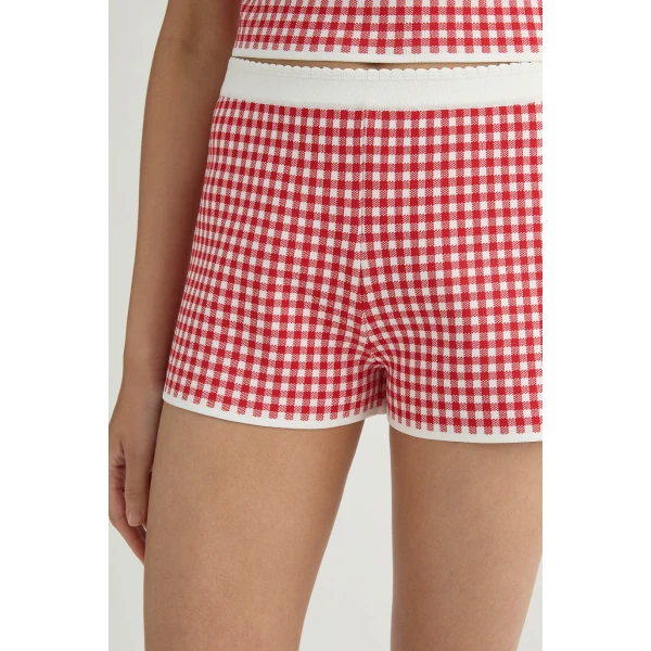 Posse Micah Short in Red Gingham | Shorts | Luxury Shoes , view 3