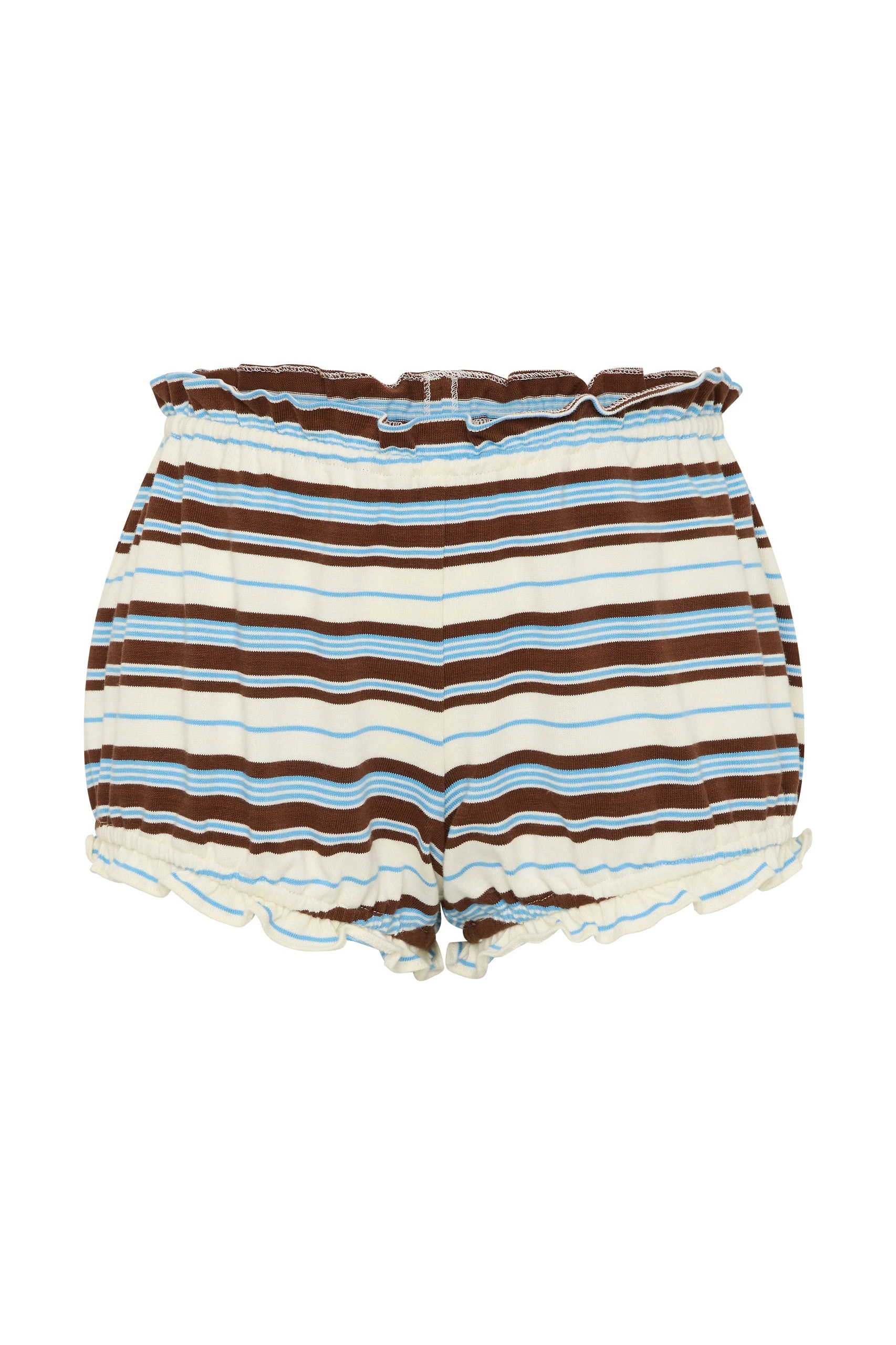 Posse Nadine Ruffle Short in Chocolate Multi Stripe Posse Nadine Ruffle Short in Chocolate Multi Stripe | Shorts | Luxury Shoes