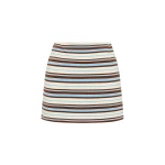 Posse Nadine Skirt in Chocolate Multi Stripe | Midi Skirts | Luxury Shoes 