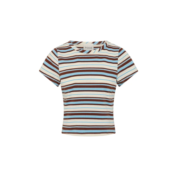 Nadine Tee in Chocolate Multi Stripe