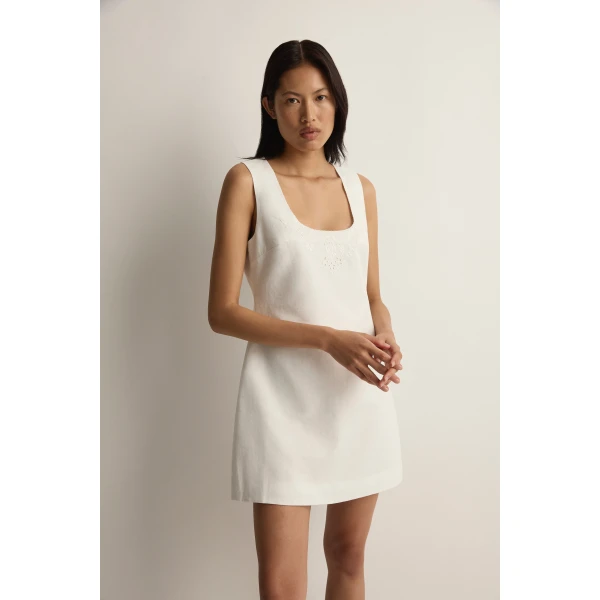 Posse Odette Mini Dress in Cream | Mini Dresses | Luxury Shoes , view 2