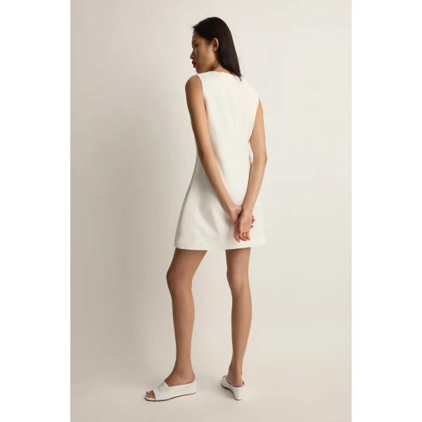 Posse Odette Mini Dress in Cream | Mini Dresses | Luxury Shoes , view 5