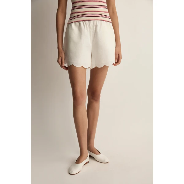 Posse Odette Short in Cream | Shorts | Luxury Shoes , view 3