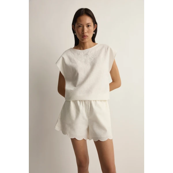 Posse Odette Top in Cream | Tops | Luxury Shoes , view 2