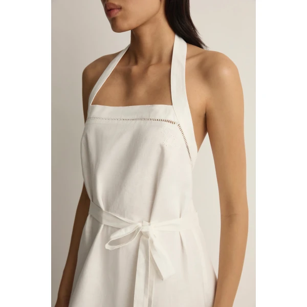 Posse Odette Wrap Dress in Cream | Midi Dresses | Luxury Shoes , view 3