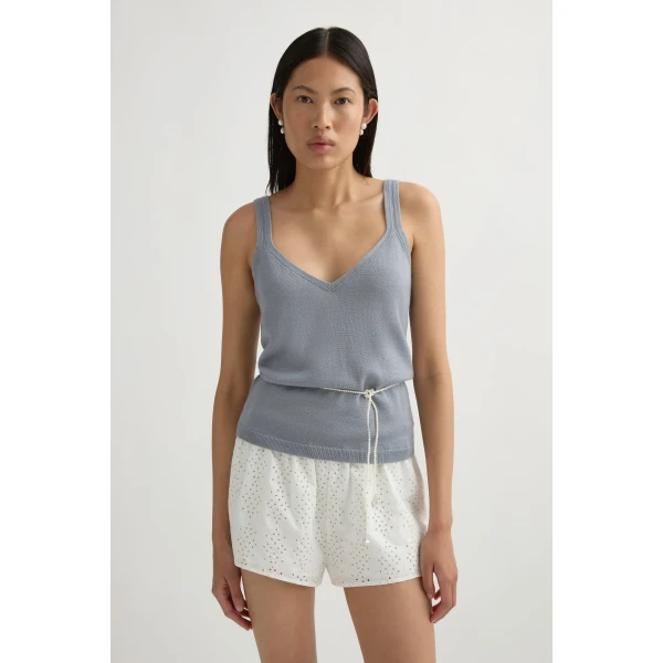 Posse Petra Tank in Grey | Sleeveless | Luxury Shoes , view 2
