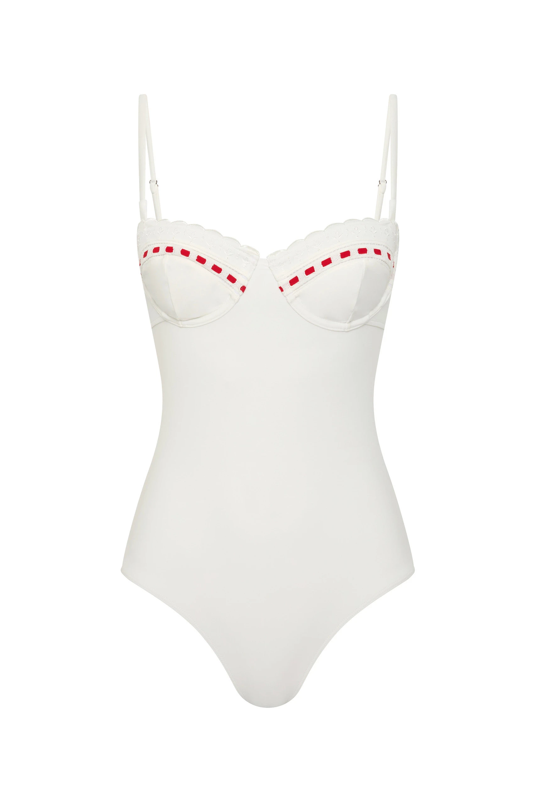 Posse Pia One Piece in Vintage White Red Posse Pia One Piece in Vintage White Red | Swimsuits | Luxury Shoes