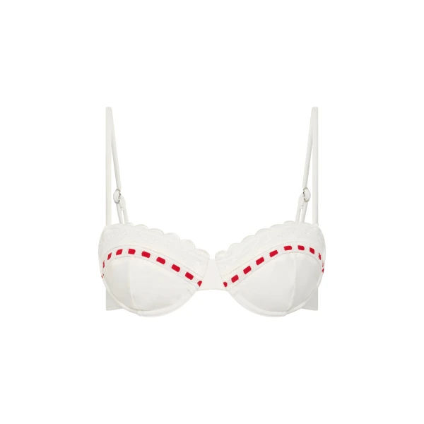Pia Top in Vintage White Red