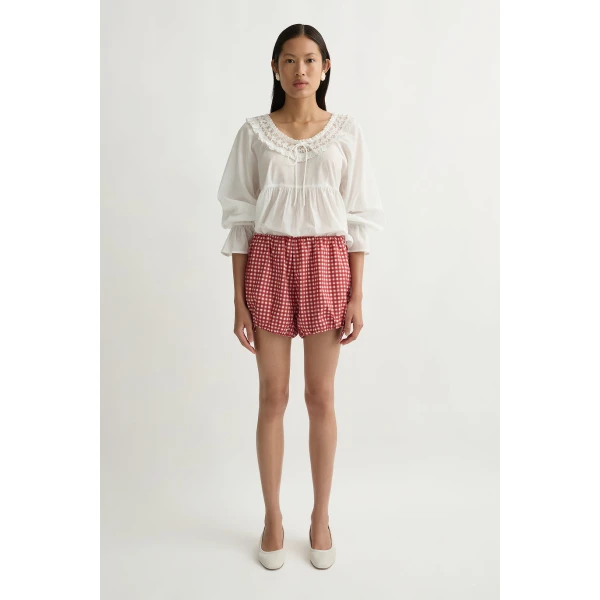 Posse Rosie Short in Rose Gingham | Shorts | Luxury Shoes , view 2