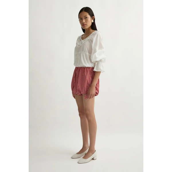 Posse Rosie Short in Rose Gingham | Shorts | Luxury Shoes , view 4