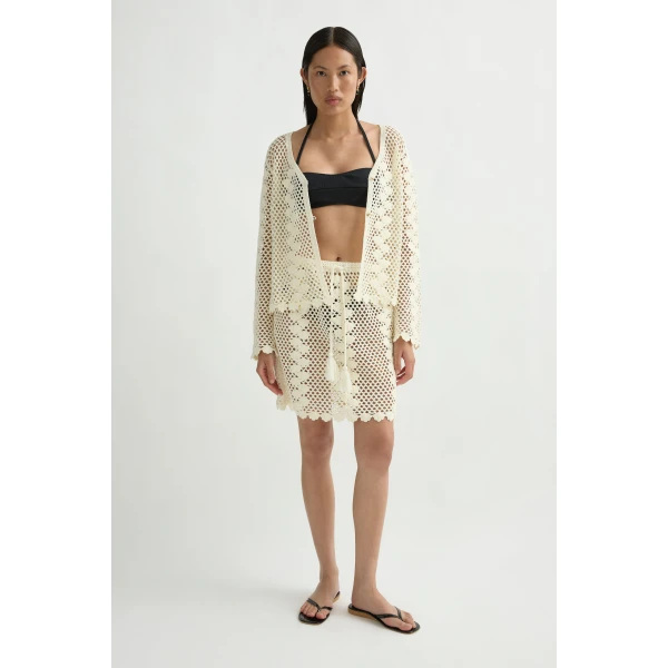 Posse Saskia Cardigan in Ivory | Cardigan | Luxury Shoes , view 4
