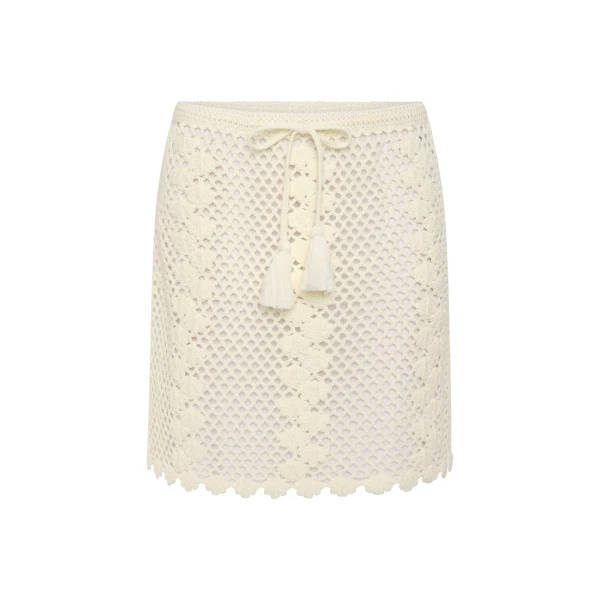 Posse Saskia Skirt in Ivory | Midi Skirts | Luxury Shoes 