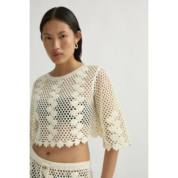 Posse Saskia Top in Ivory | Tops | Luxury Shoes , view 2