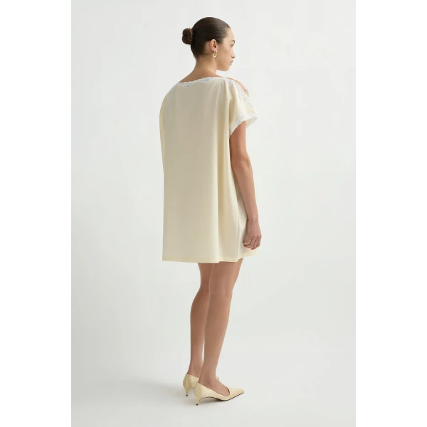 Posse Tabitha Dress in Buttermilk | Midi Dresses | Luxury Shoes , view 5
