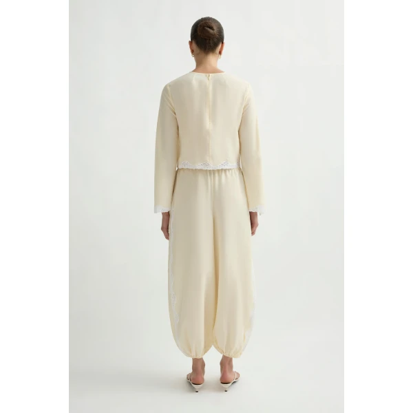 Posse Tabitha Long Sleeve Blouse in Buttermilk | Blouse | Luxury Shoes , view 5