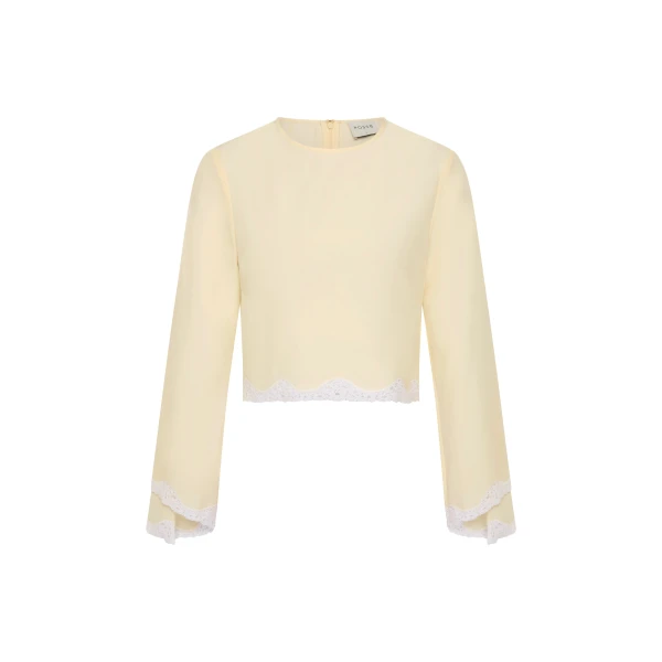 Posse Tabitha Long Sleeve Blouse in Buttermilk | Blouse | Luxury Shoes 