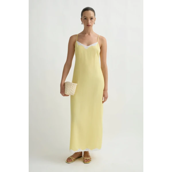 Posse Tabitha Slip Dress in Passion Fruit | Maxi Dresses | Luxury Shoes , view 2