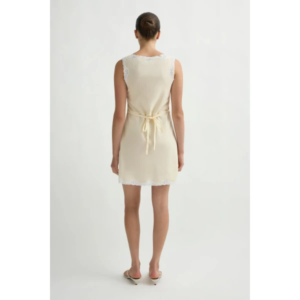 Posse Tabitha Slip Mini Dress in Buttermilk | Mini Dresses | Luxury Shoes , view 5