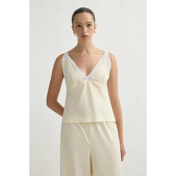 Posse Tabitha Top in Buttermilk | Tops | Luxury Shoes , view 2