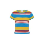 Posse Tammy Baby Tee in Blue Multistripe | T-shirts | Luxury Shoes 