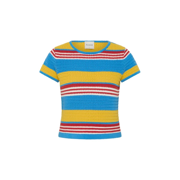 Tammy Baby Tee in Blue Multistripe