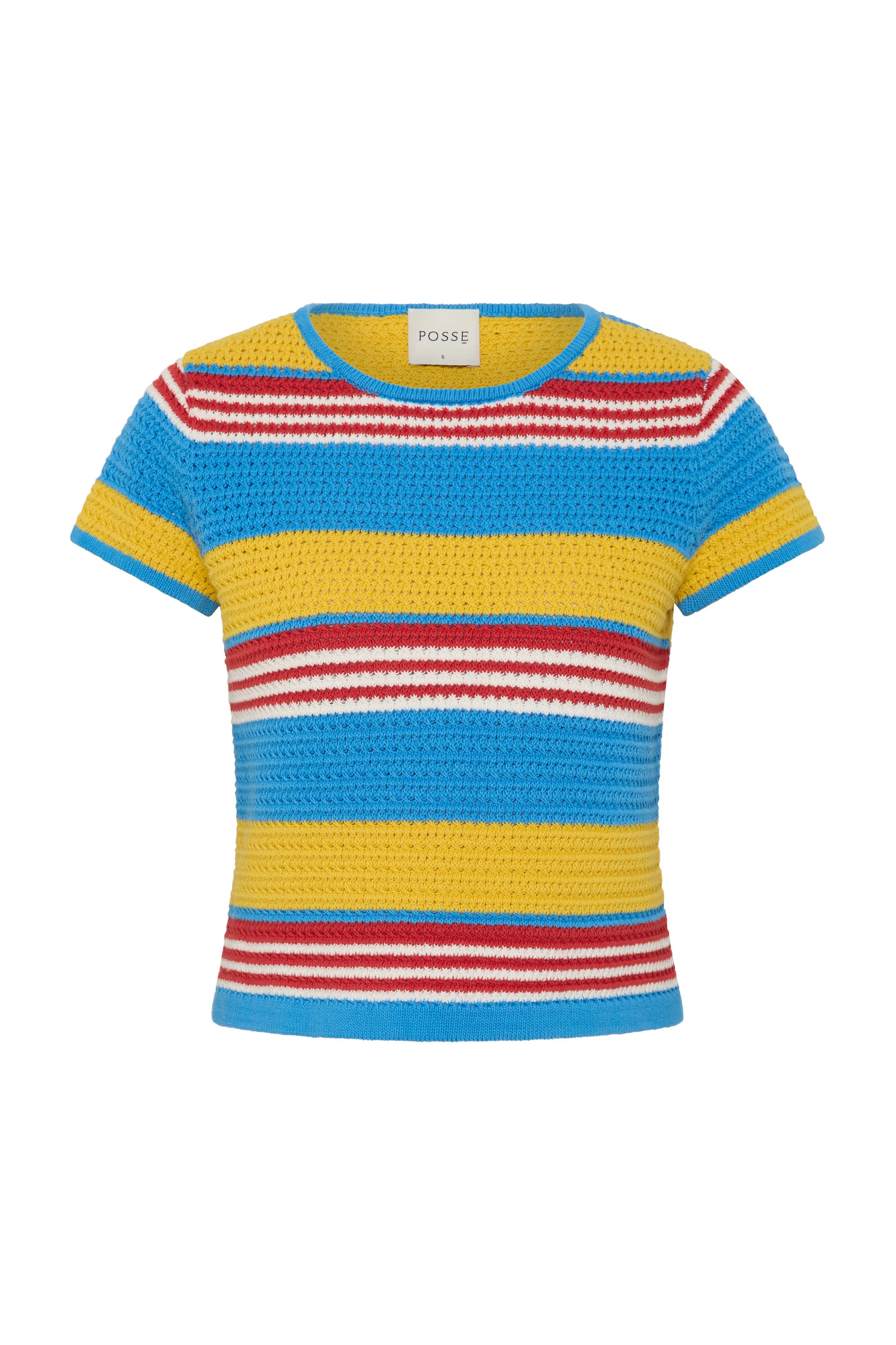 Posse Tammy Baby Tee in Blue Multistripe Posse Tammy Baby Tee in Blue Multistripe | T-shirts | Luxury Shoes