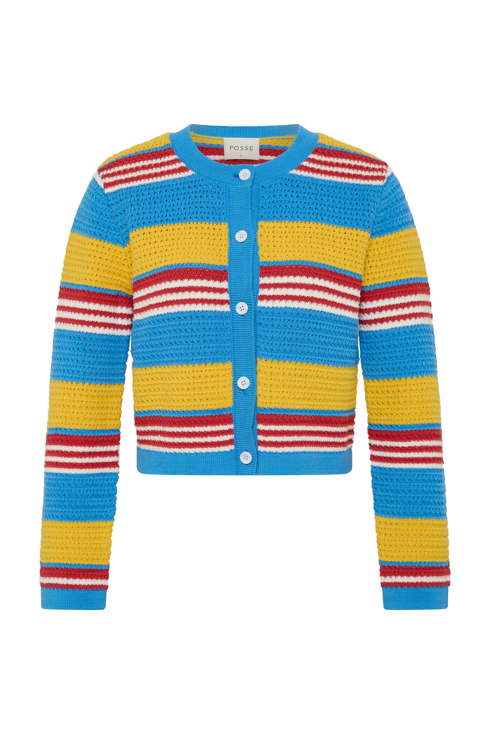 Posse Tammy Cardigan in Blue Multistripe Posse Tammy Cardigan in Blue Multistripe | Cardigan | Luxury Shoes