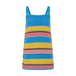 Posse Tammy Dress in Blue Multistripe | Midi Dresses | Luxury Shoes 