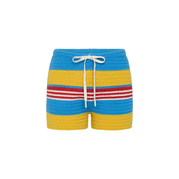 Posse Tammy Short in Blue Multistripe | Shorts | Luxury Shoes 