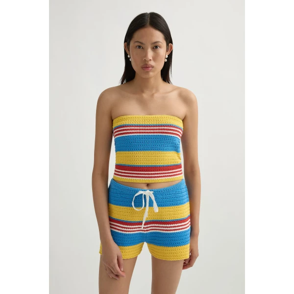 Posse Tammy Top in Blue Multistripe | Tops | Luxury Shoes , view 2