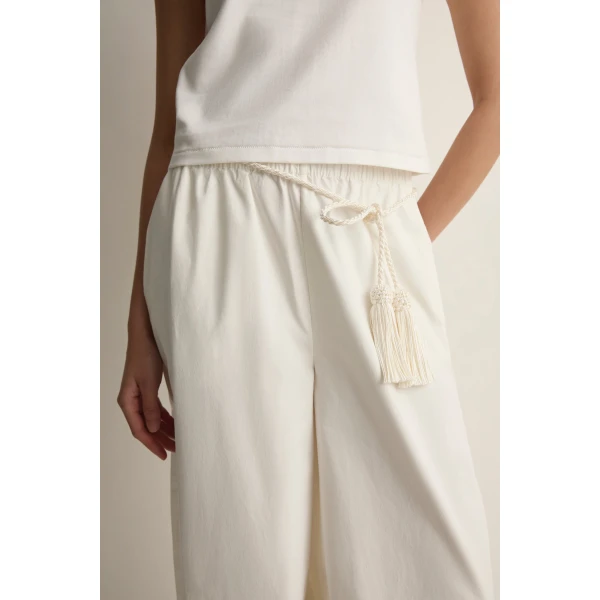 Posse Tassel Belt in Cream | Belts | Luxury Shoes , view 2