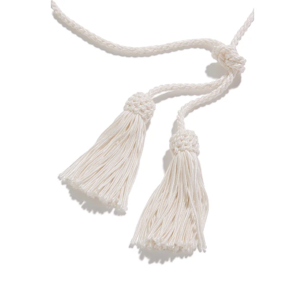 Posse Tassel Belt in Cream | Belts | Luxury Shoes , view 4