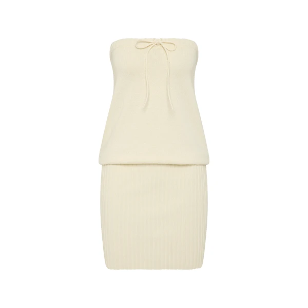 Teo Strapless Dress in Ivory