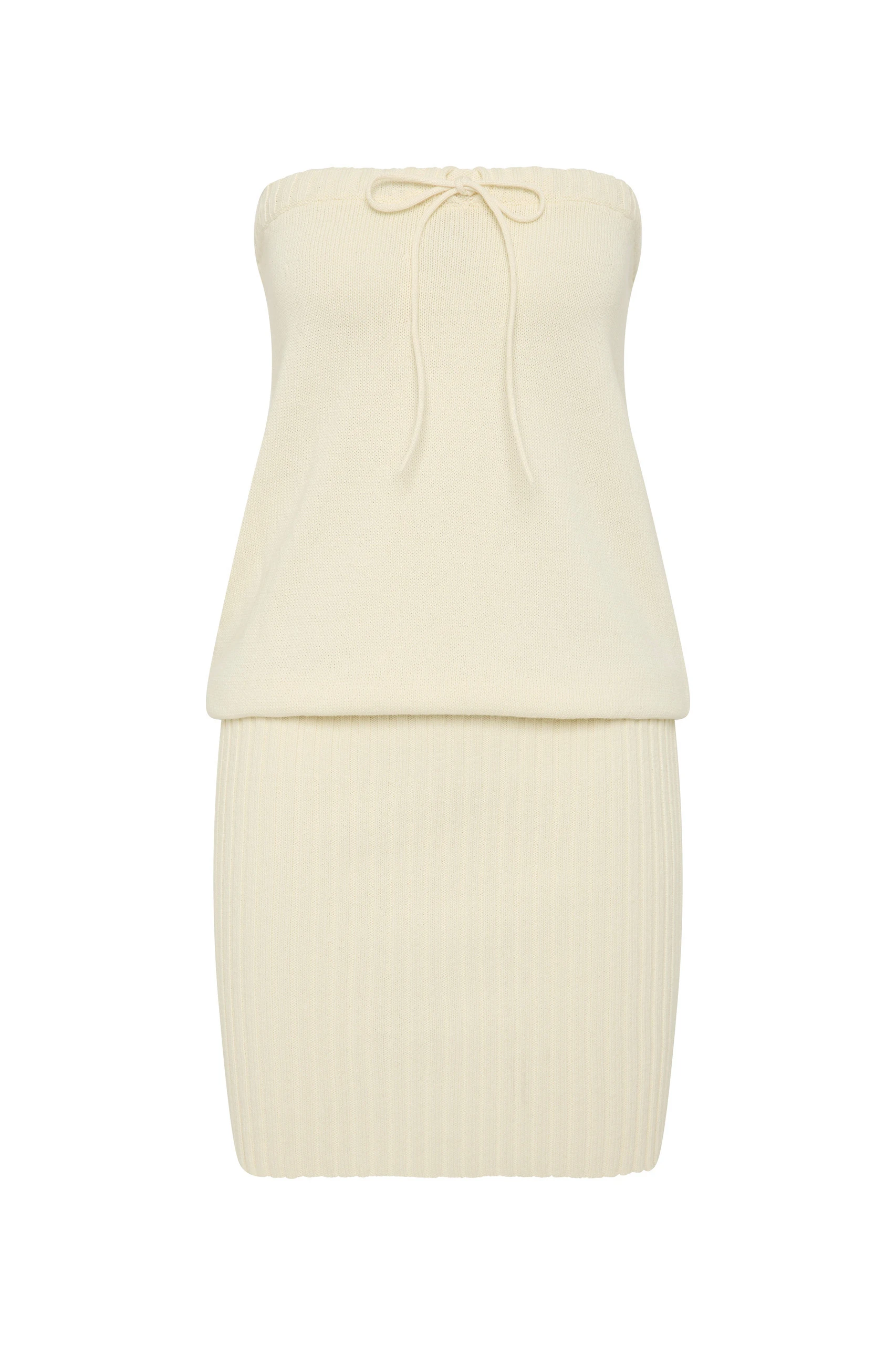 Posse Teo Strapless Dress in Ivory Posse Teo Strapless Dress in Ivory | Midi Dresses | Luxury Shoes
