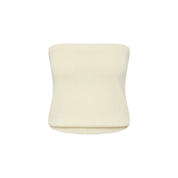 Posse Teo Strapless Top in Ivory | Sleeveless | Luxury Shoes 