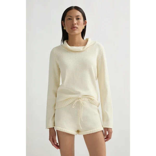 Posse Teo Sweater in Ivory | Sweaters | Luxury Shoes , view 3