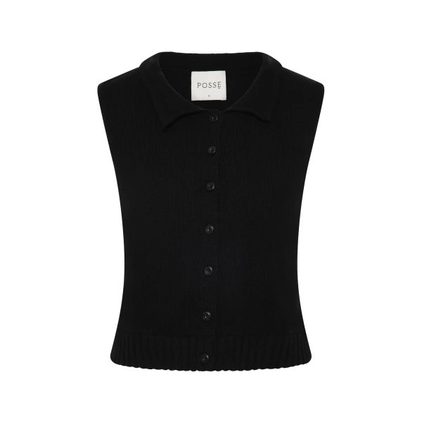 Posse Teo Top in Black | Tops | Luxury Shoes 