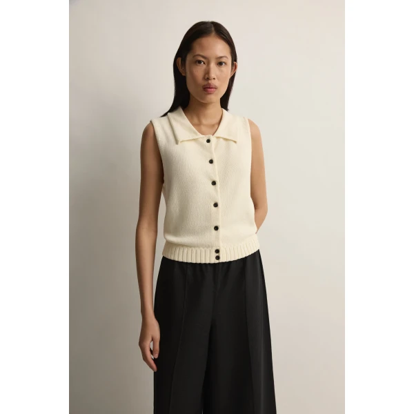 Posse Teo Top in Ivory | Tops | Luxury Shoes , view 2