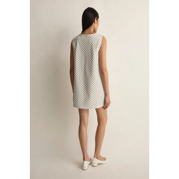 Posse Tommy Dress in Ivory Black Polka Dot | Midi Dresses | Luxury Shoes , view 5