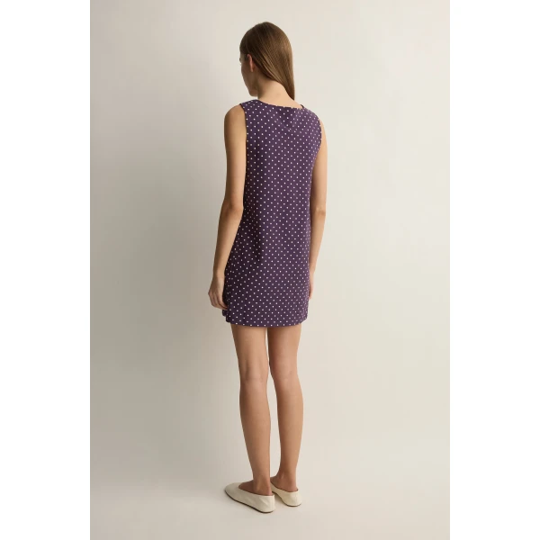 Posse Tommy Dress in Purple Ivory Polka Dot | Midi Dresses | Luxury Shoes , view 4