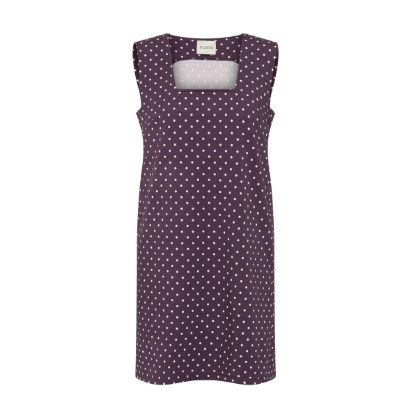 Posse Tommy Dress in Purple Ivory Polka Dot | Midi Dresses | Luxury Shoes 