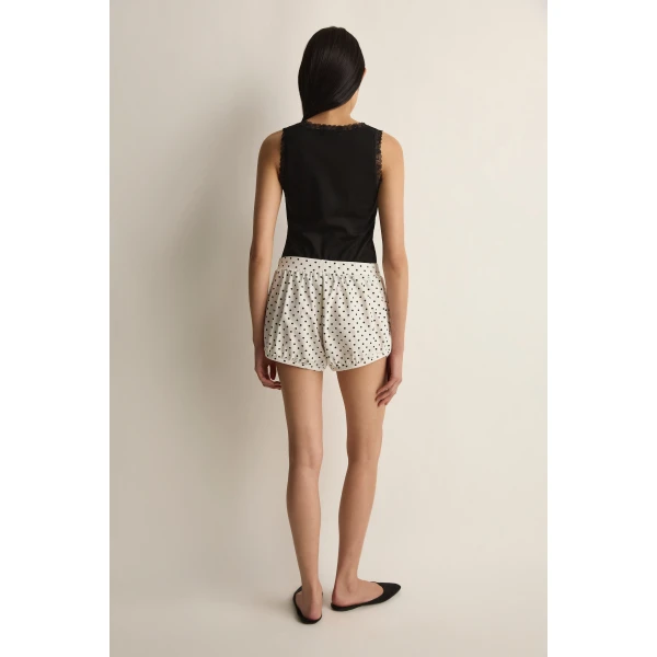 Posse Tommy Short in Ivory Black Polka Dot | Shorts | Luxury Shoes , view 3