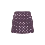 Posse Tommy Skirt in Purple Ivory Polka Dot | Midi Skirts | Luxury Shoes 