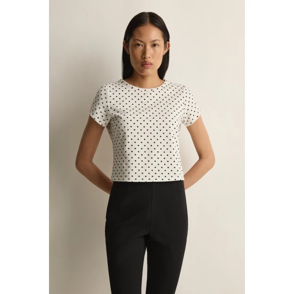 Posse Tommy Tee in Ivory Black Polka Dot | T-shirts | Luxury Shoes , view 2
