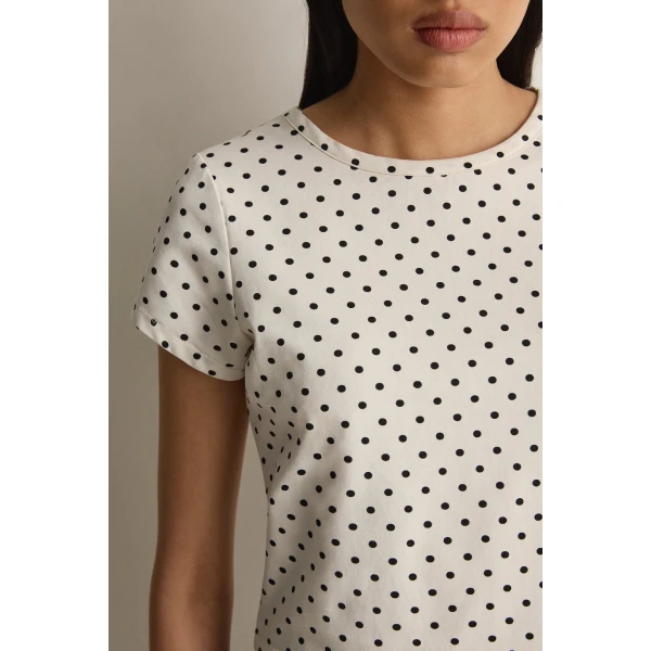 Posse Tommy Tee in Ivory Black Polka Dot | T-shirts | Luxury Shoes , view 5